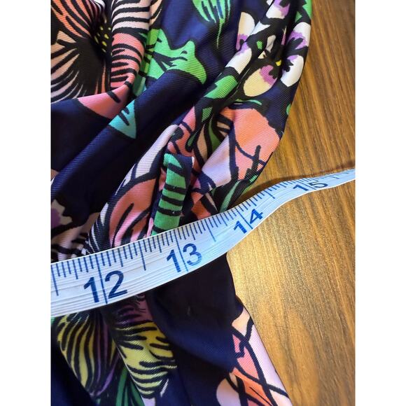 Beach Break Strapless Tropical Print Wide Leg Jumpsuit & Bolero Sweater Size XL - Picture 11 of 14